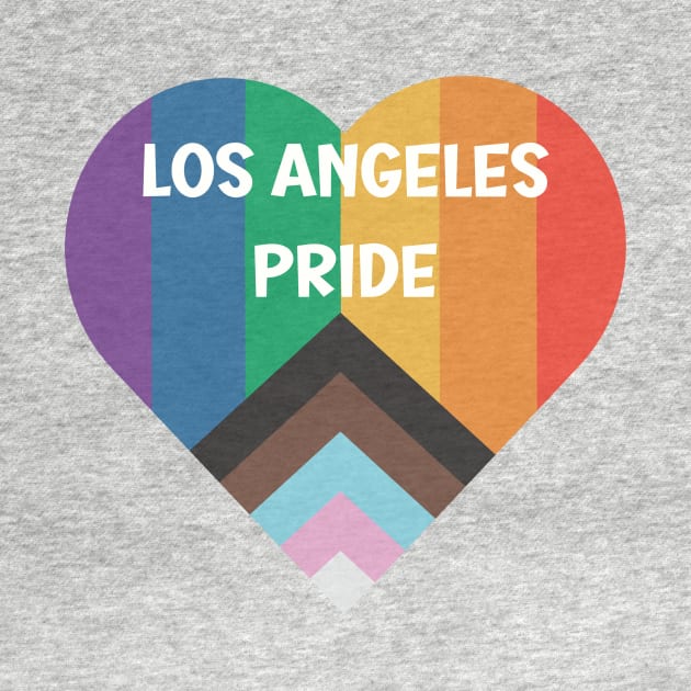 Los Angeles LGBTQ Pride Love Heart T-Shirt Pride Flag Top - Celebratory Gay Rights Clothing - Perfect Pride Month Gift by TeeGeek Boutique